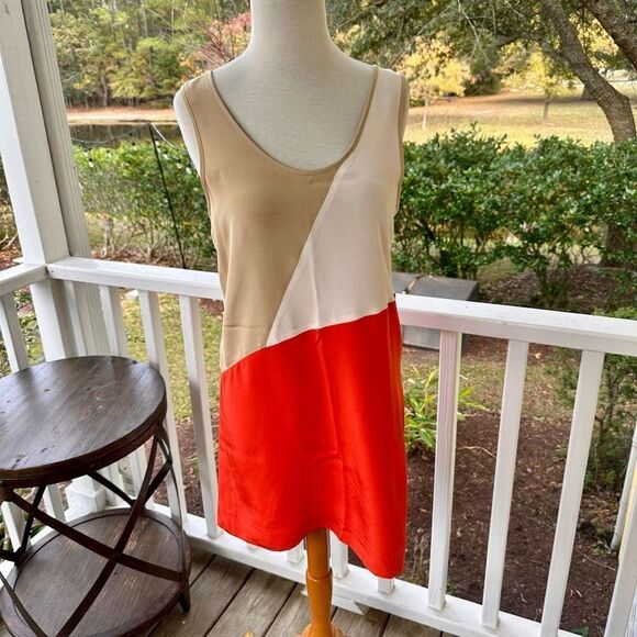Annie Griffin Colorblock Silk Shift Dress - Picture 1 of 5